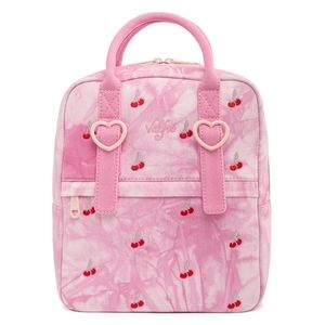 Loungfly VALFRE PINK ACID WASH DENIM CHERRY BACKPACK